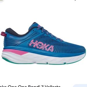 Hoka One One Women Bondi 7 Sz 11 Blue/ Pink Run Road Walk